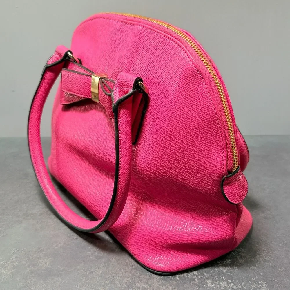 Apt. 9 HandBag | Pink Bow Gold Hardware | Full Zip Medium Purse
